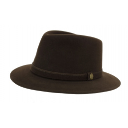 Brown l'Uomo Fur Felt Traveller Hat - Guerra 1855