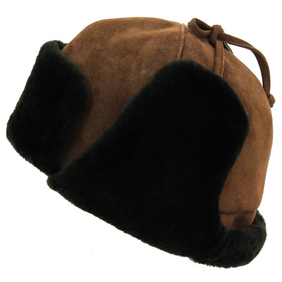 Chapka vraie fourrure Moscou- Gena marron