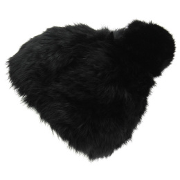 Women's Black Rabbit Beanie