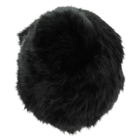 Women's Black Rabbit Beanie