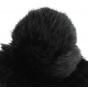 Women's Black Rabbit Beanie