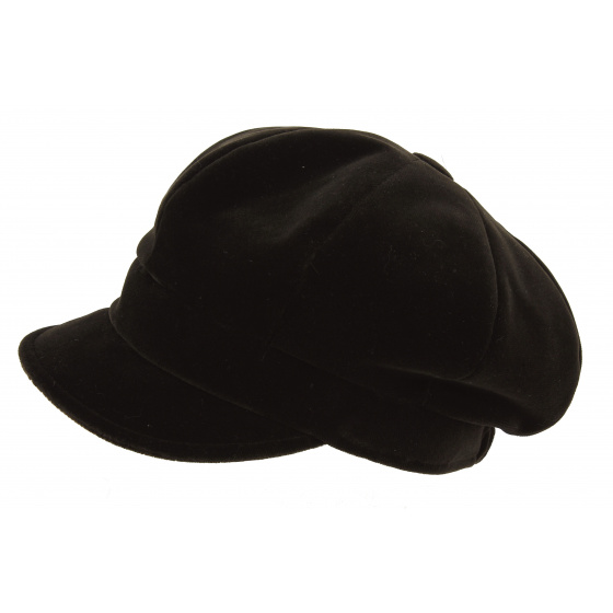 Brown Velvet Newsboy Cap - Mayser