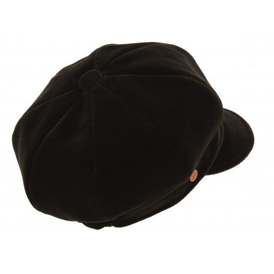 Brown Velvet Newsboy Cap - Mayser