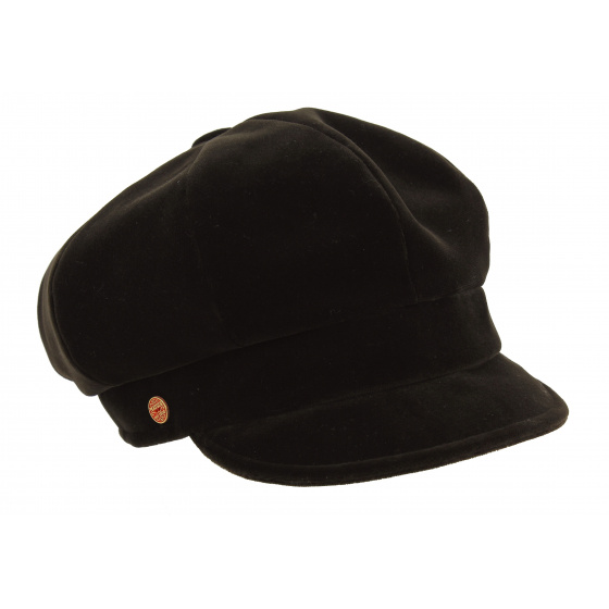 Brown Velvet Newsboy Cap - Mayser