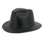 Black Smooth Traveler Hat Leather Black - Henschel
