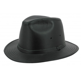 Black Smooth Traveler Hat Leather Black - Henschel