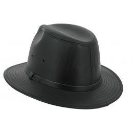 Black Smooth Traveler Hat Leather Black - Henschel