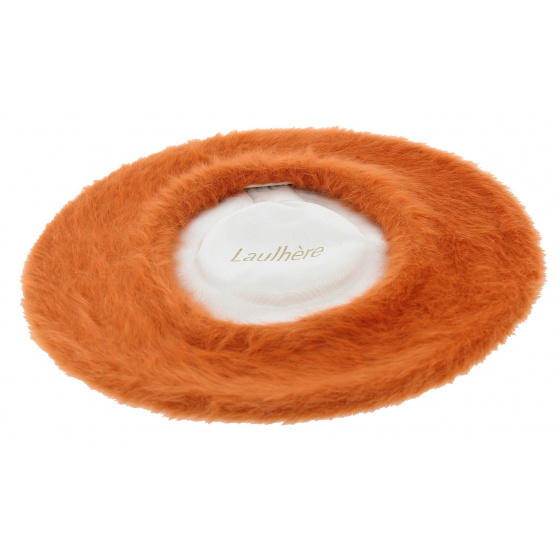 Orange Angora Beret Aurillac - Heritage by Laulhère Orange Angora Beret Aurillac - Heritage by Laulhère