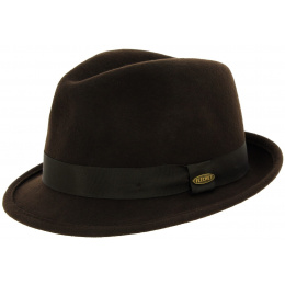 Chapeau Feutre Laine Galop Flechet Marron