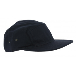 Navy 5 Panel Monk Strapback Cap - Atlantis