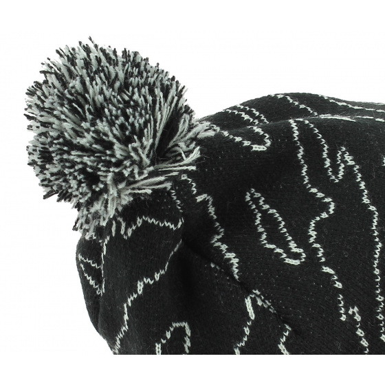 Bonnet Pompon Danamo Acrylique Noir - Official Bonnet Pompon Danamo Acrylique Noir - Official