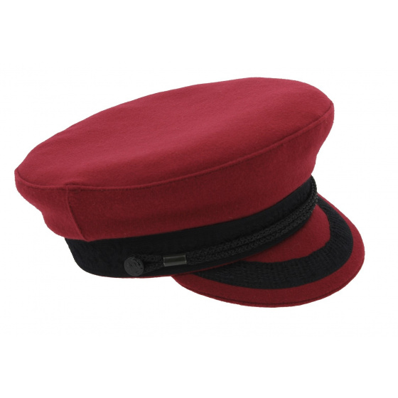 Sailor Cap Camaret Wool Red/Burgundy - Traclet Sailor Cap Camaret Wool Red/Burgundy - Traclet