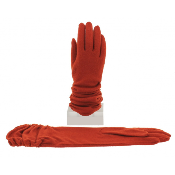 Women's Wool & Nylon Orange Glove - Vincent Pradier