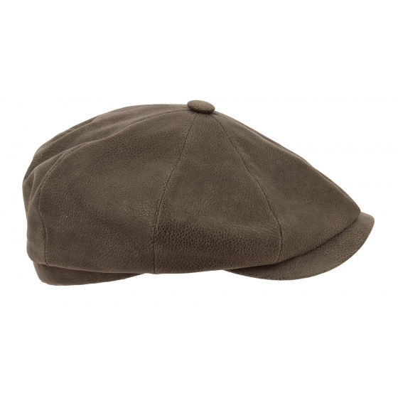 Stetson Hatteras kid leather cap beige