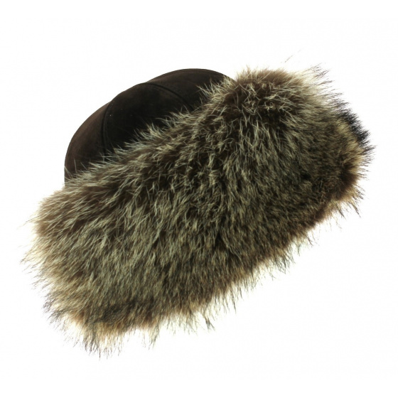 Brown Leather & Marmot Nanouk Hat - Traclet