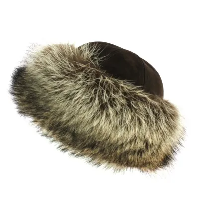 Brown Leather & Marmot Hat - Traclet Reference: 2422 | Traclet Hat Shop