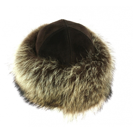 Brown Leather & Marmot Nanouk Hat - Traclet