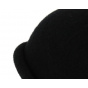 Black Wool Sailor Reefer Cuff Beanie Traclet