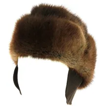 Fur Chachia Hat with Ear Flaps Traclet Brown Reference: 1997 | Traclet Hat Shop