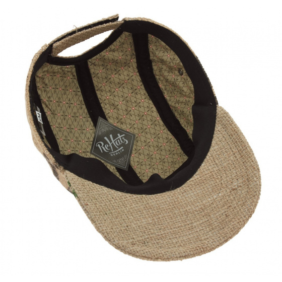 5-panel Strapback Cap Ristretto Jute - ReHats 5-panel Strapback Cap Ristretto Jute - ReHats