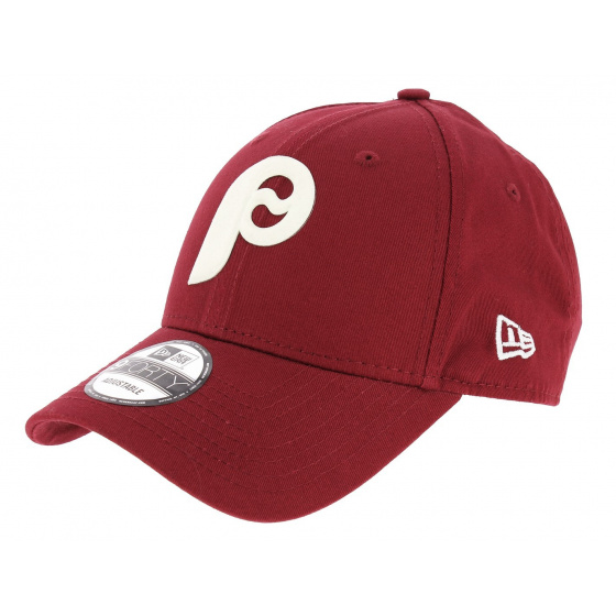 Philadelphia Flock Logo Strapback Cap Red - New Era 