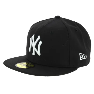 Casquette Fitted Basics Yankees NY Laine Noir - New Era Reference : 6750 | Chapellerie Traclet