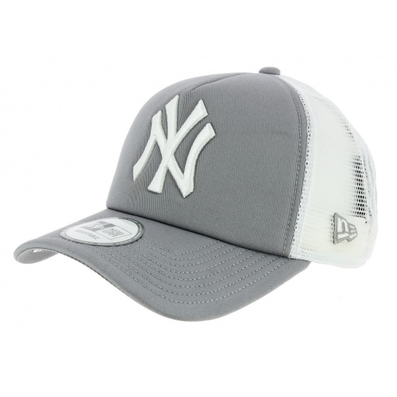 Clean Snapback Trucker Cap Gray NY Cotton - New Era