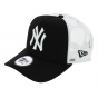 NY Yankees Trucker Clean Snapback Cap Black - New Era