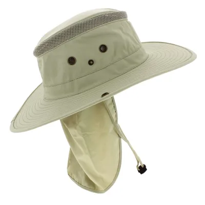 Chapeau cache nuque bermudes Beige-Kaki couvre-nuque