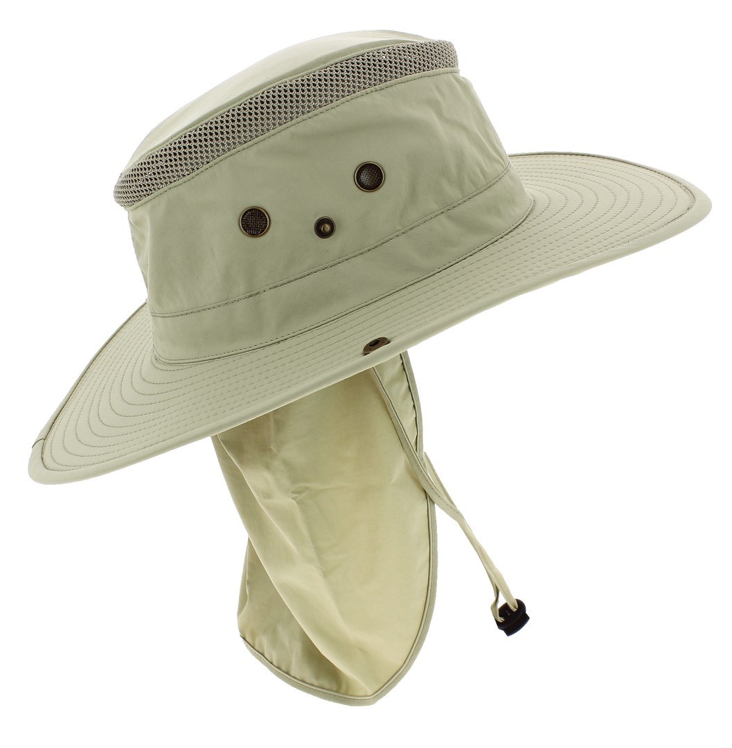 Chapeau Bermudes Beige Kaki anti-UV couvre-nuque