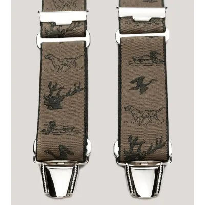 Beige Hunting Harness Suspenders - Animal Pattern Reference: 7508 | Chapellerie Traclet