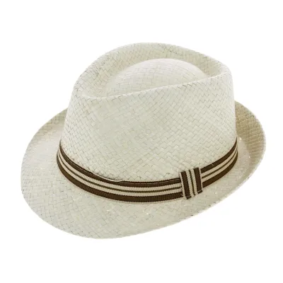 Cream Tuscany Natural Straw Trilby Hat - Traclet Reference: 5220 | Traclet Hat Shop