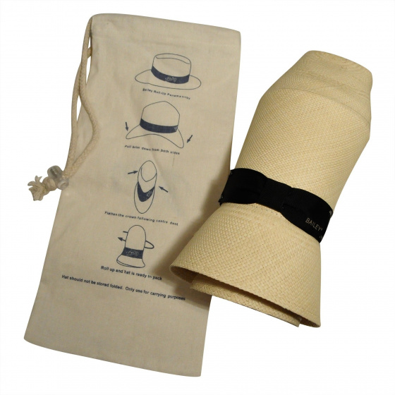 Foldable Panama Hat Roll up - Bailey