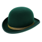 Melon Hat Felt Wool Green Trimming - Traclet