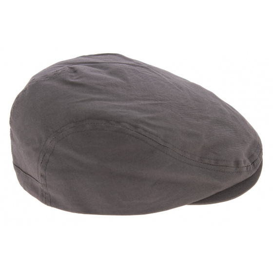 Charcoal Grey Cotton Flat Cap - Kangol Charcoal Grey Cotton Flat Cap - Kangol
