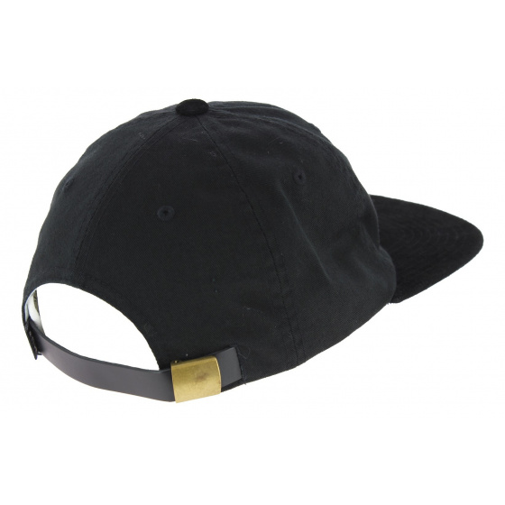 Huf - Black Cotton 6 Panel Script Strapback Cap