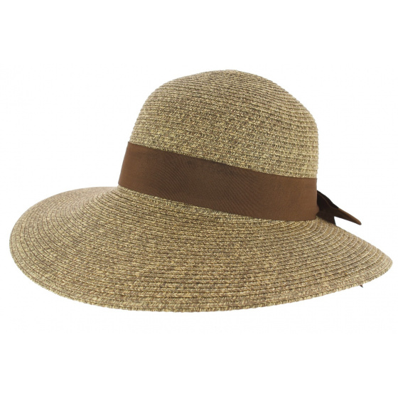 Valencia Summer Wide-Brimmed Paper Straw Hat Brown - Marone
