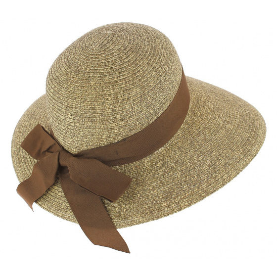Valencia Summer Wide-Brimmed Paper Straw Hat Brown - Marone