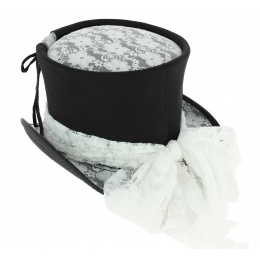 Chapeau Haut de Forme Havisham Cuir Noir - Head'n Home