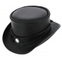 Black Leather Marlow Half Top Hat - Head'N Home