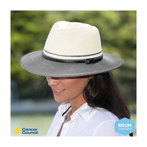 White / Black Two-Tone Heritage Traveler Hat - Rigon Headwear