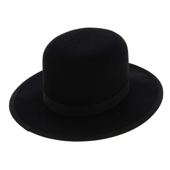 Black Wool Felt MiddleWest Hat - Traclet