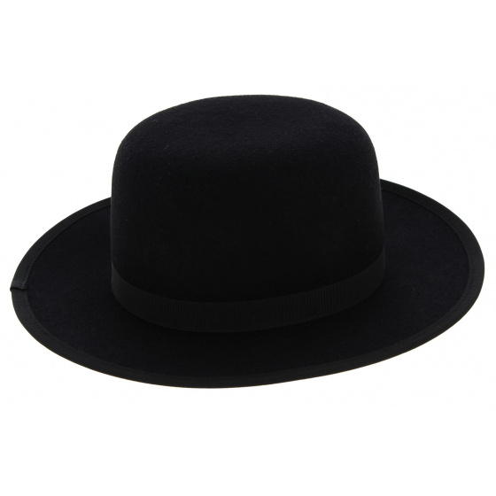 Black Wool Felt MiddleWest Hat - Traclet