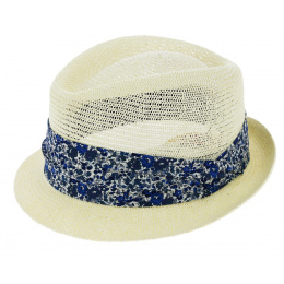 Chapeau Trilby Herbert Paille Papier Blanc - City Sport