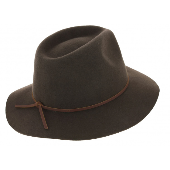 Brown Wool Felt Wesley Traveller Hat - Brixton