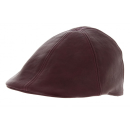 Plum Leather Invecchiata Curved Cap - Traclet