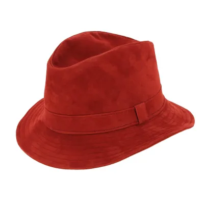 Chapeau Traveller Renna Cuir Rouge - Traclet  Reference : 2822 | Chapellerie Traclet