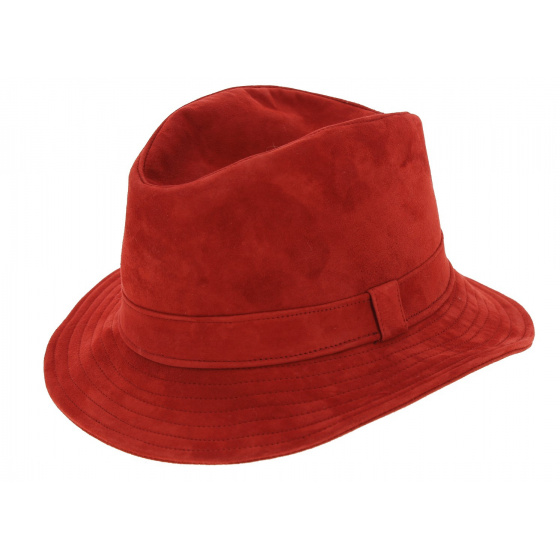 Chapeau Traveller Renna Cuir Rouge - Traclet 
