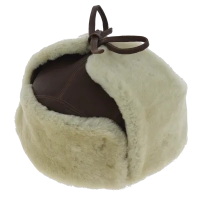 Brown Leather & Sheepskin Andventurer Ushanka - Traclet Reference: 3941 | Traclet Hatters