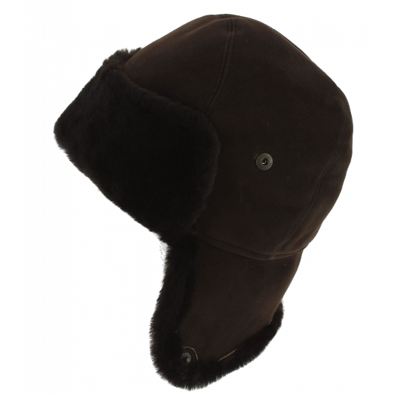 Brown Sheepskin Cossack Hat / Ushanka - Traclet